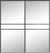 Custom Sliding Black Aluminum Doors - Style 07 - 2 doors  - MIrror