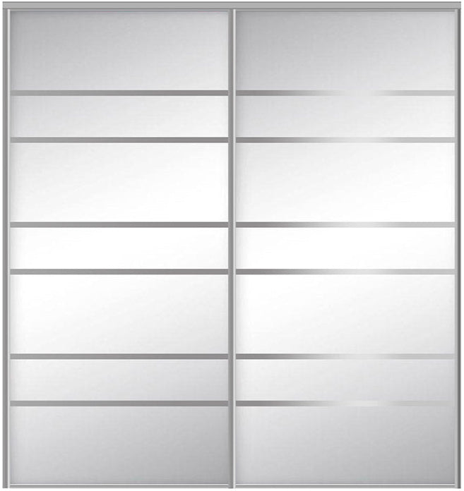 Custom Sliding Aluminum Doors - Style 09 - 2 doors  - MIrror - Doors and Beyond