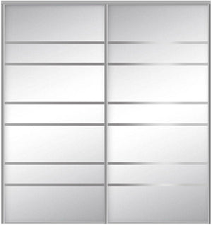 Custom Sliding Aluminum Doors - Style 09 - 2 doors  - MIrror - Doors and Beyond