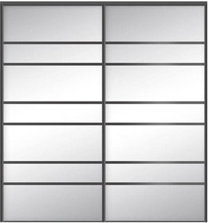Custom Sliding Black Aluminum Doors - Style 09 - 2 doors  - MIrror - Doors and Beyond