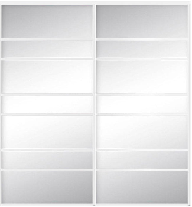 Custom Sliding White Aluminum Doors - Style 09 - 2 doors  - MIrror