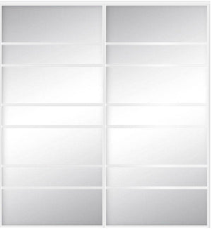 Custom Sliding White Aluminum Doors - Style 09 - 2 doors  - MIrror - Doors and Beyond