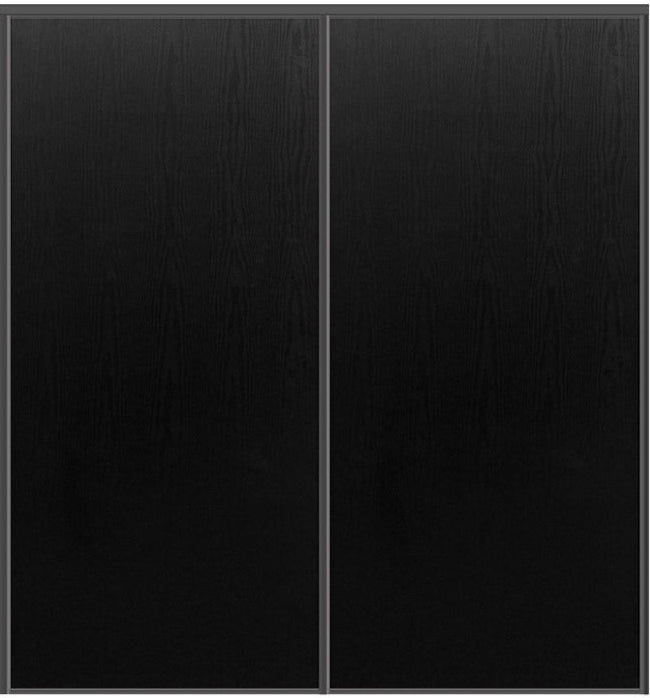 Custom Sliding Black Aluminum Doors - Style 01 - 2 doors  - Black Ash