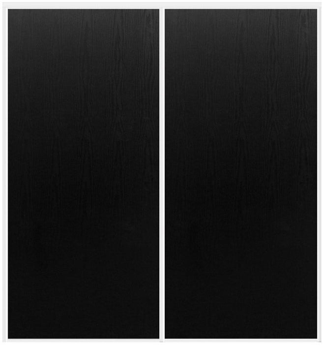 Custom Sliding White Aluminum Doors - Style 01 - 2 doors  - Black Ash