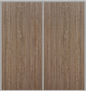 Custom Sliding Aluminum Doors - Style 01 - 2 doors  - Dark Aloe Wood - Doors and Beyond