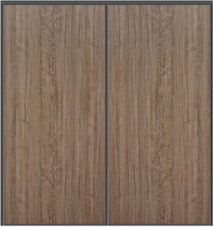 Custom Sliding Black Aluminum Doors - Style 01 - 2 doors - Dark Aloe Wood - Doors and Beyond