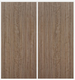 Custom Sliding White Aluminum Doors - Style 01 - 2 doors - Dark Aloe Wood - Doors and Beyond