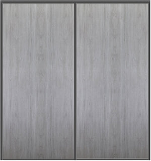 Custom Sliding Black Aluminum Doors - Style 01 - 2 doors  - Light Gray - Doors and Beyond