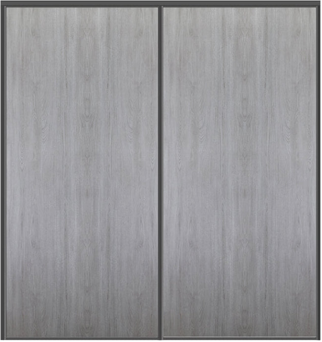 Custom Sliding Black Aluminum Doors - Style 01 - 2 doors  - Light Gray - Doors and Beyond