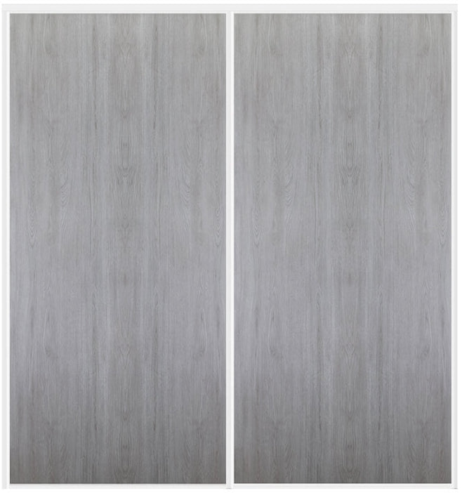 Custom Sliding White Aluminum Doors - Style 01 - 2 doors  - Light Gray - Doors and Beyond