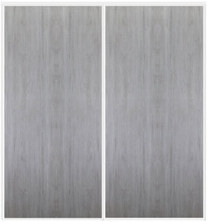 Custom Sliding White Aluminum Doors - Style 01 - 2 doors  - Light Gray - Doors and Beyond