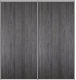 Custom Sliding Aluminum Doors - Style 01 - 2 doors  - Swiss Elm - Doors and Beyond