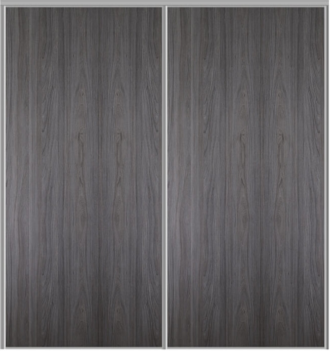 Custom Sliding Aluminum Doors - Style 01 - 2 doors  - Swiss Elm - Doors and Beyond