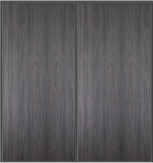 Custom Sliding Black Aluminum Doors - Style 01 - 2 doors  - Swiss Elm - Doors and Beyond