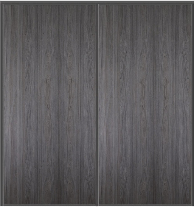 Custom Sliding Black Aluminum Doors - Style 01 - 2 doors  - Swiss Elm - Doors and Beyond