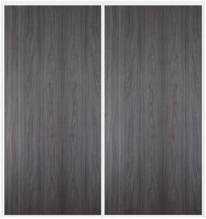 Custom Sliding White Aluminum Doors - Style 01 - 2 doors  - Swiss Elm - Doors and Beyond