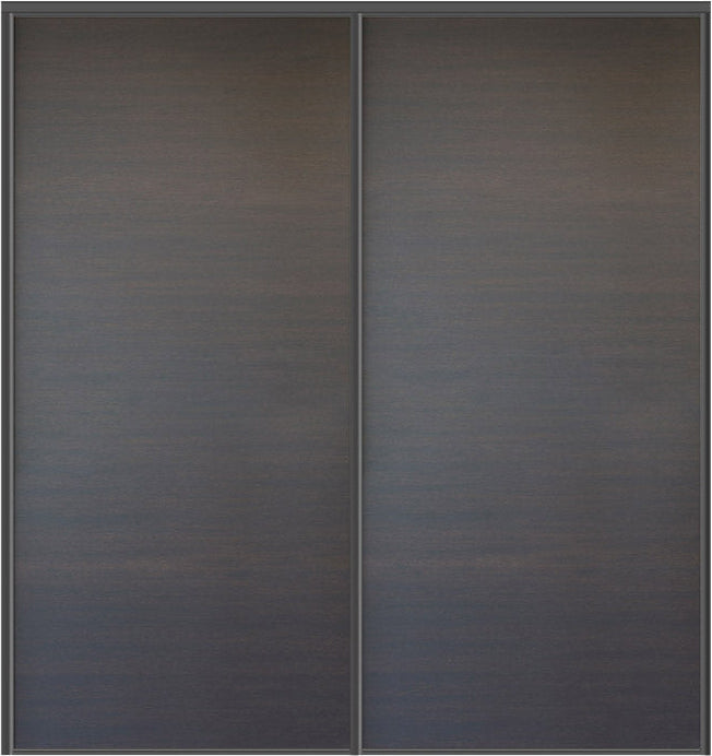 Custom Sliding Black Aluminum Doors - Style 01 - 2 doors  - Japan Oak