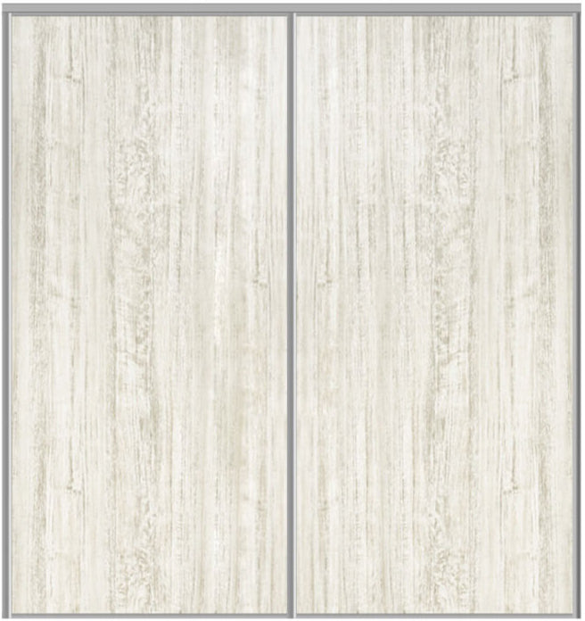Custom Sliding Aluminum Doors - Style 01 - 2 doors  - Light Aloe Wood
