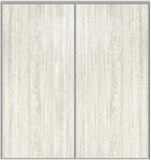 Custom Sliding Aluminum Doors - Style 01 - 2 doors  - Light Aloe Wood - Doors and Beyond