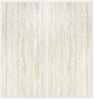 Custom Sliding White Aluminum Doors - Style 01 - 2 doors - Light Aloe Wood - Doors and Beyond