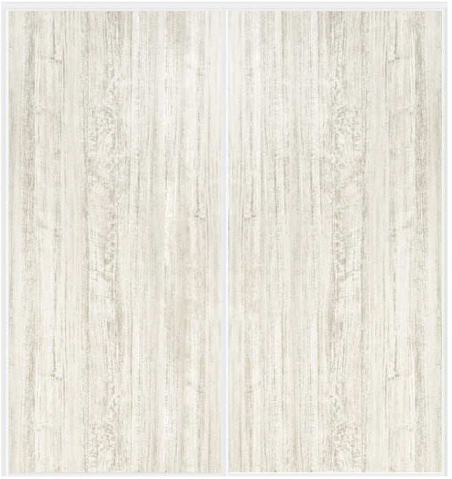 Custom Sliding White Aluminum Doors - Style 01 - 2 doors - Light Aloe Wood - Doors and Beyond
