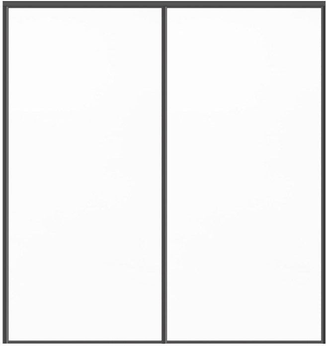 Custom Sliding Black Aluminum Doors - Style 01 - 2 doors  - Soft White - Doors and Beyond