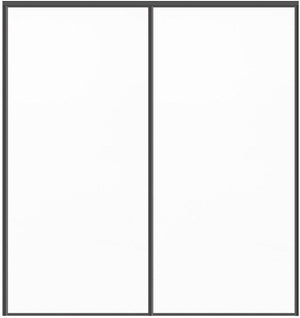 Custom Sliding Black Aluminum Doors - Style 01 - 2 doors  - Soft White - Doors and Beyond