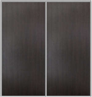 Custom Sliding Aluminum Doors - Style 01 - 2 doors  - Premium Wenge - Doors and Beyond