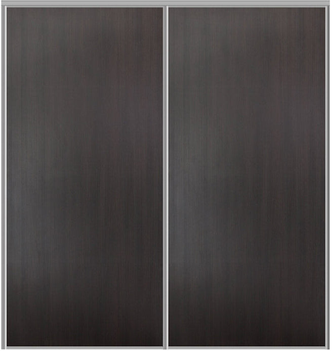 Custom Sliding Aluminum Doors - Style 01 - 2 doors  - Premium Wenge - Doors and Beyond