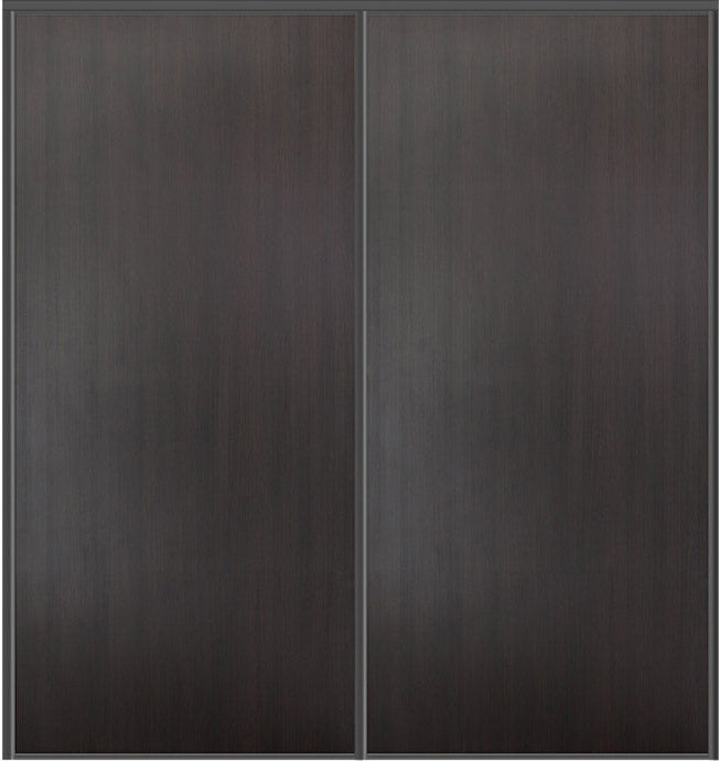 Custom Sliding Black Aluminum Doors - Style 01 - 2 doors - Premium Wenge - Doors and Beyond
