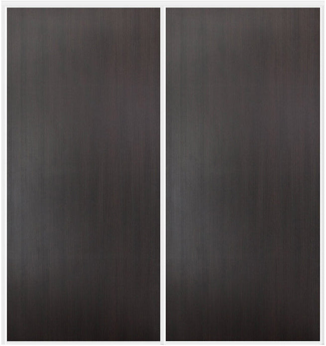 Custom Sliding White Aluminum Doors - Style 01 - 2 doors - Premium Wenge - Doors and Beyond