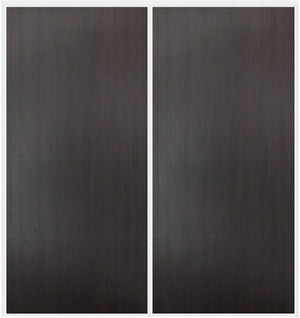 Custom Sliding White Aluminum Doors - Style 01 - 2 doors - Premium Wenge - Doors and Beyond