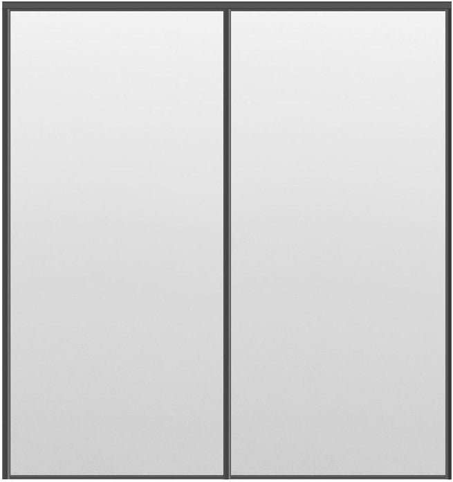 Custom Sliding Black Aluminum Doors - Style 01 - 2 doors - White Drawing - Doors and Beyond