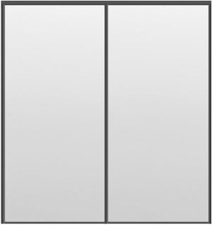 Custom Sliding Black Aluminum Doors - Style 01 - 2 doors - White Drawing - Doors and Beyond