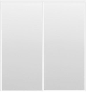 Custom Sliding White Aluminum Doors - Style 01 - 2 doors - White Drawing - Doors and Beyond
