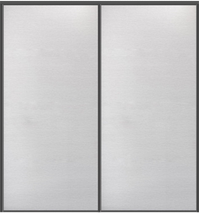 Custom Sliding Black Aluminum Doors - Style 01 - 2 doors - White Wenge - Doors and Beyond