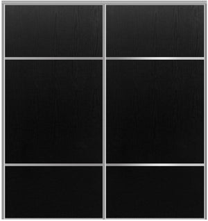 Custom Sliding Aluminum Doors - Style 10 - 2 doors  - Black Ash - Doors and Beyond