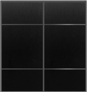 Custom Sliding Black Aluminum Doors - Style 10 - 2 doors  - Black Ash - Doors and Beyond