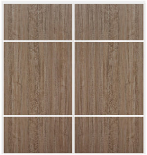 Custom Sliding White Aluminum Doors - Style 10 - 2 doors - Dark Aloe Wood - Doors and Beyond