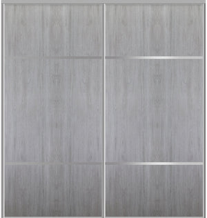 Custom Sliding Aluminum Doors - Style 10 - 2 doors  - Light Gray - Doors and Beyond