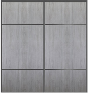 Custom Sliding Black Aluminum Doors - Style 10 - 2 doors  - Light Gray - Doors and Beyond