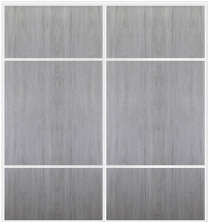 Custom Sliding White Aluminum Doors - Style 10 - 2 doors  - Light Gray - Doors and Beyond