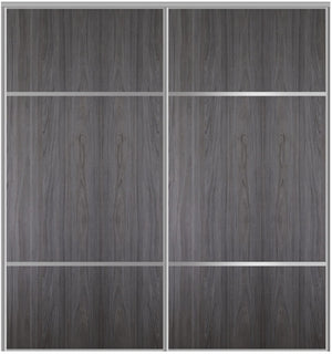 Custom Sliding Aluminum Doors - Style 10 - 2 doors  - Swiss Elm - Doors and Beyond