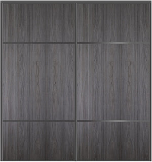 Custom Sliding Black Aluminum Doors - Style 10 - 2 doors  - Swiss Elm - Doors and Beyond