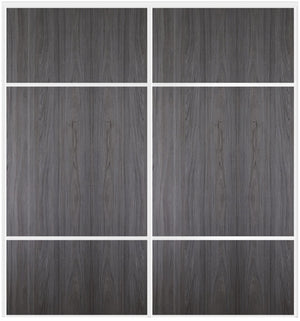 Custom Sliding White Aluminum Doors - Style 10 - 2 doors  - Swiss Elm - Doors and Beyond