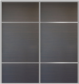Custom Sliding Aluminum Doors - Style 10 - 2 doors  - Japan Oak - Doors and Beyond