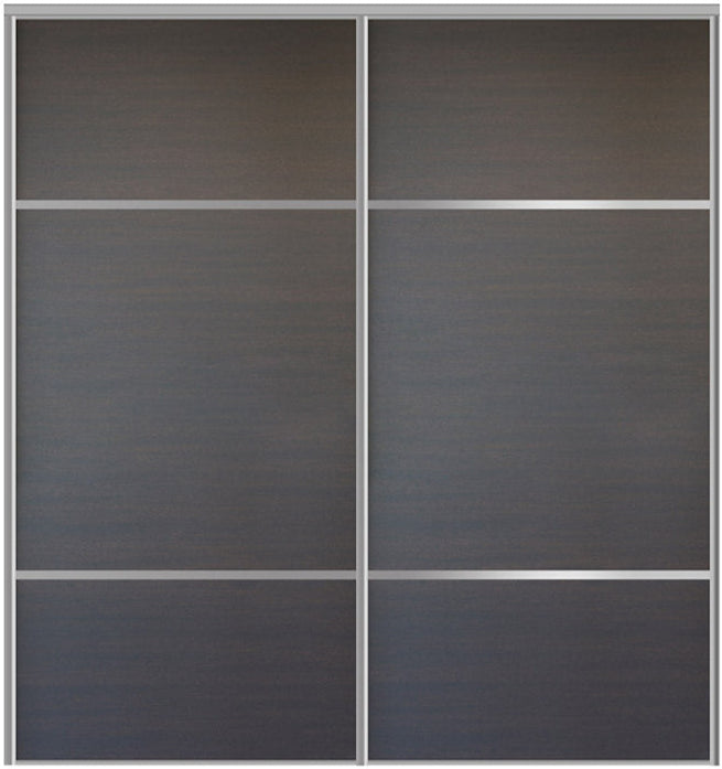 Custom Sliding Aluminum Doors - Style 10 - 2 doors  - Japan Oak - Doors and Beyond
