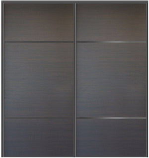 Custom Sliding Black Aluminum Doors - Style 10 - 2 doors  - Japan Oak - Doors and Beyond