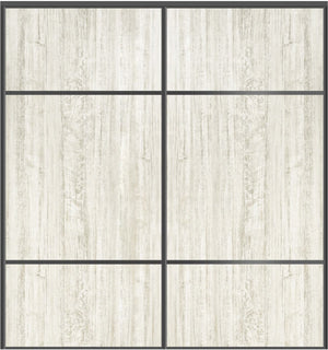 Custom Sliding Black Aluminum Doors - Style 10 - 2 doors - Light Aloe Wood - Doors and Beyond