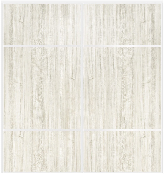 Custom Sliding White Aluminum Doors - Style 10 - 2 doors - Light Aloe Wood - Doors and Beyond